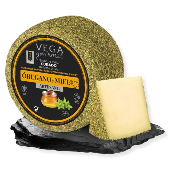 COMPRAR QUESO OVEJA CURADO DE LECHE CRUDA CON MIEL Y ORÉGANO (55% M.G._E.S.) QUESONAMORES